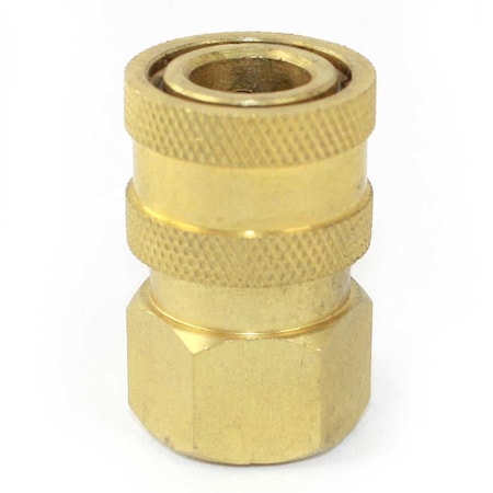 Interstate Pneumatics 1/4 Inch Straight Through Brass Coupler x 1/4 Inch Female NPT (no valve), PK 25 CNV440B-25K